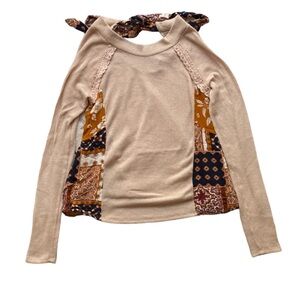 Women's Cream Patchwork Top